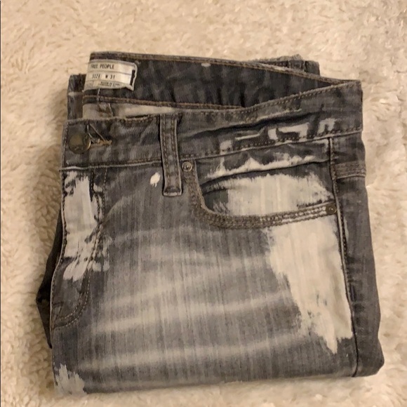 Free people jeans. Gray and white. Very cool. - Picture 7 of 7